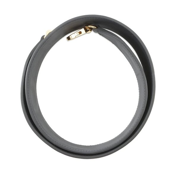 HERMES Bandouliere Size 2"/33.5" Swift Leather/Canvas Blue Indigo/Blue Saphir - Picture 3 of 11